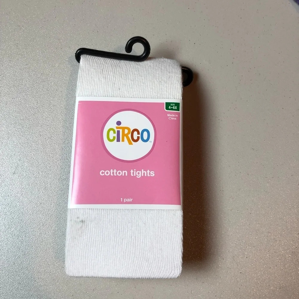 NWT Circo White Cotton Tights Size 4-6X